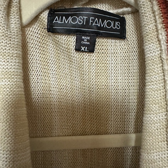 AlmostFamous XL Women's Cardigan OpenFrontShawlPonchoKnitStriped‎ - Picture 3 of 6